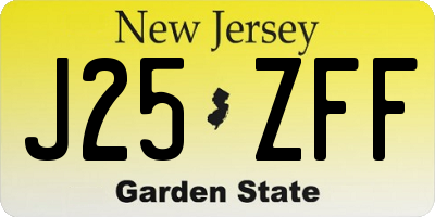 NJ license plate J25ZFF