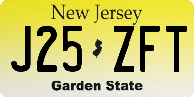 NJ license plate J25ZFT