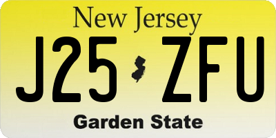 NJ license plate J25ZFU