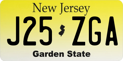 NJ license plate J25ZGA