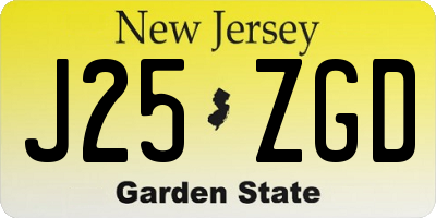 NJ license plate J25ZGD