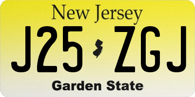 NJ license plate J25ZGJ