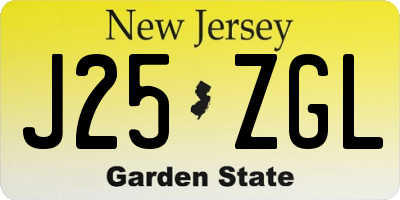 NJ license plate J25ZGL