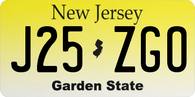 NJ license plate J25ZGO