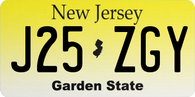 NJ license plate J25ZGY