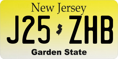 NJ license plate J25ZHB
