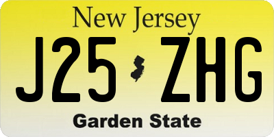 NJ license plate J25ZHG