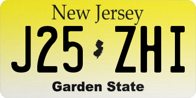 NJ license plate J25ZHI