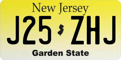 NJ license plate J25ZHJ