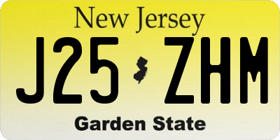 NJ license plate J25ZHM