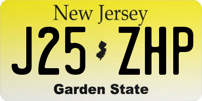 NJ license plate J25ZHP