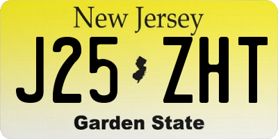 NJ license plate J25ZHT