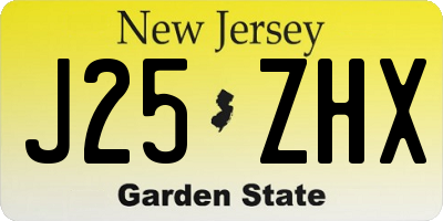 NJ license plate J25ZHX