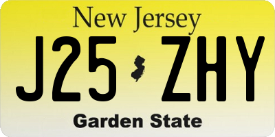 NJ license plate J25ZHY
