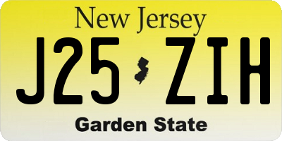 NJ license plate J25ZIH