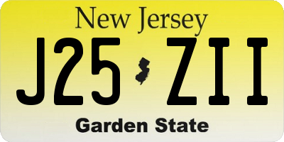NJ license plate J25ZII