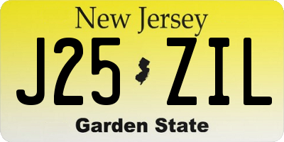 NJ license plate J25ZIL