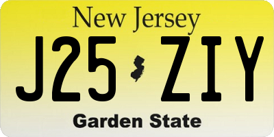 NJ license plate J25ZIY