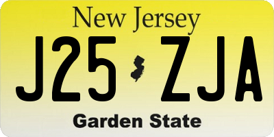 NJ license plate J25ZJA