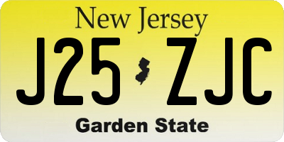 NJ license plate J25ZJC