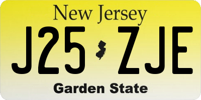 NJ license plate J25ZJE
