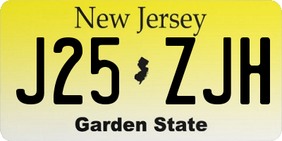 NJ license plate J25ZJH