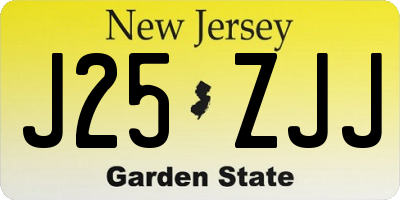NJ license plate J25ZJJ