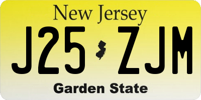 NJ license plate J25ZJM