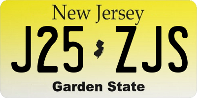 NJ license plate J25ZJS