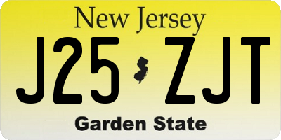 NJ license plate J25ZJT