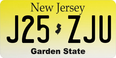 NJ license plate J25ZJU