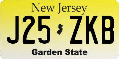 NJ license plate J25ZKB