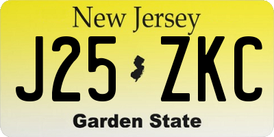 NJ license plate J25ZKC