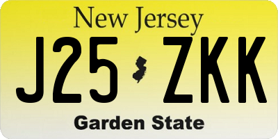 NJ license plate J25ZKK