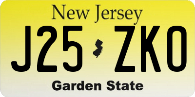 NJ license plate J25ZKO