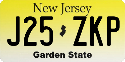 NJ license plate J25ZKP