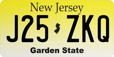 NJ license plate J25ZKQ