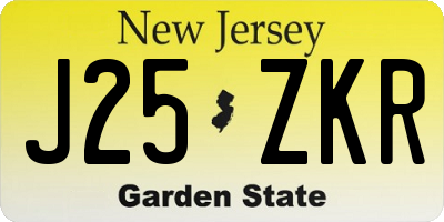 NJ license plate J25ZKR