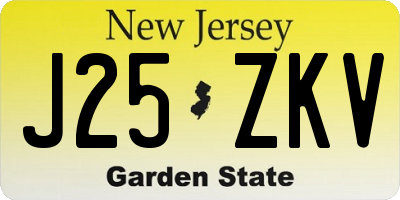 NJ license plate J25ZKV