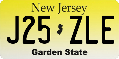 NJ license plate J25ZLE