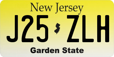 NJ license plate J25ZLH