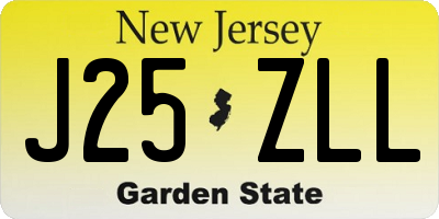 NJ license plate J25ZLL