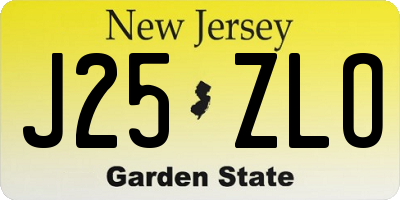 NJ license plate J25ZLO