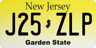 NJ license plate J25ZLP