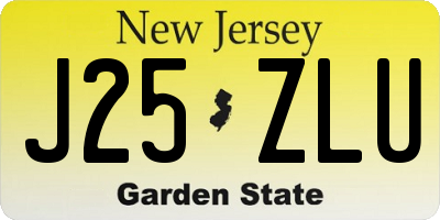 NJ license plate J25ZLU