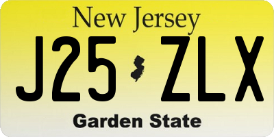 NJ license plate J25ZLX