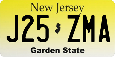 NJ license plate J25ZMA