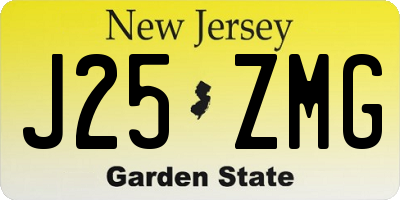 NJ license plate J25ZMG