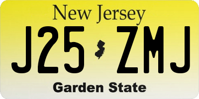 NJ license plate J25ZMJ
