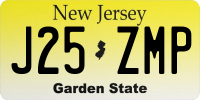 NJ license plate J25ZMP